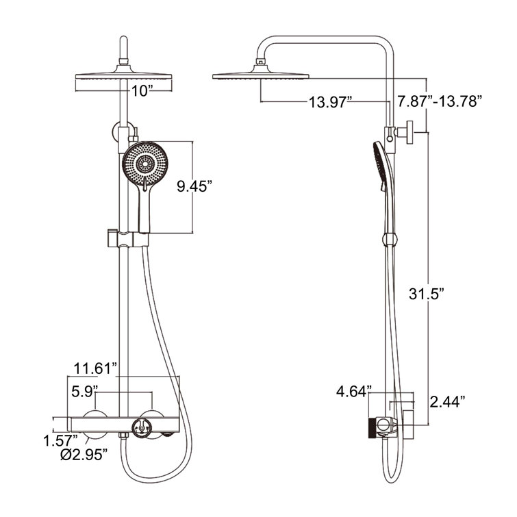 RBROHANT Complete Shower System with Rough inValve Wayfair Canada